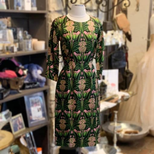 Prada Floral Silk Dress in Pink and Green