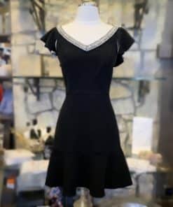 RACHEL ZOE Embellished Cocktail Dress in Black