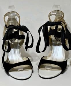 RENE CAOVILLA Crystal Ribbon Sandal Heel in Gold 6