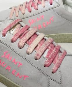 SAINT LAURENT Distressed Suede Court Classic Sneakers 1