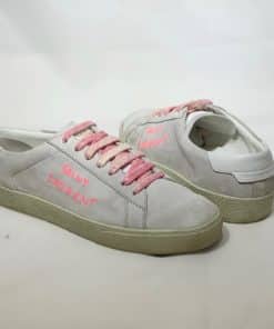 SAINT LAURENT Distressed Suede Court Classic Sneakers 3