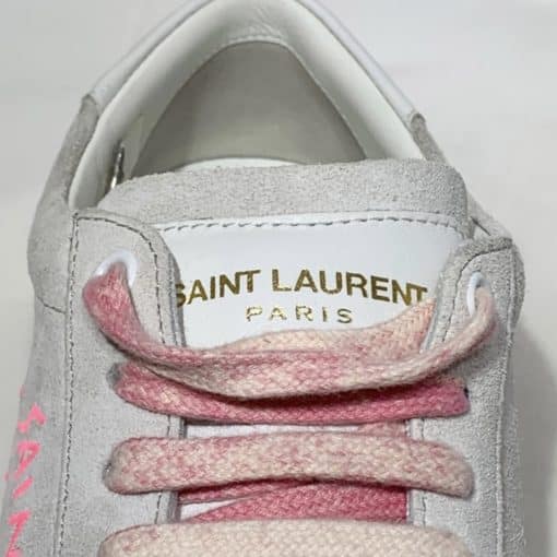 SAINT LAURENT Distressed Suede Court Classic Sneakers 6