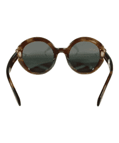 ALEXANDER MCQUEEN AM0002S Round Sunglasses in Brown 3