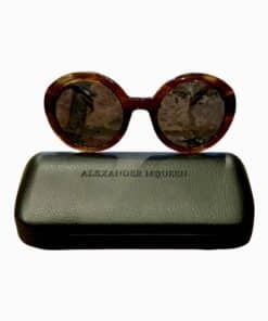 ALEXANDER MCQUEEN AM0002S Round Sunglasses in Brown 5