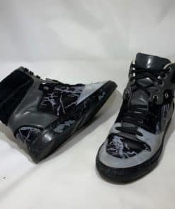 BALENCIAGA Hi Top Sneakers in Black Marble and Gray 3