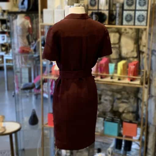 BURBERRY Belted Dress in Burgundy 3