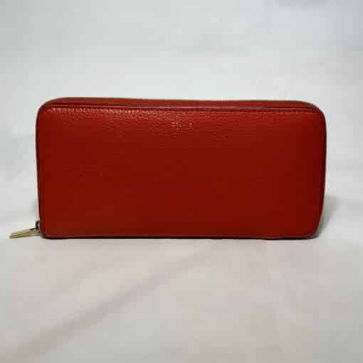 CELINE Zipper Organizer Wallet Coquelicot in Red 1