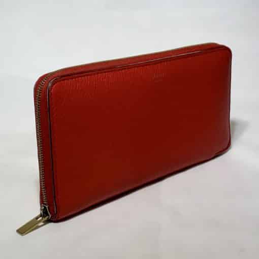 CELINE Zipper Organizer Wallet Coquelicot in Red 3