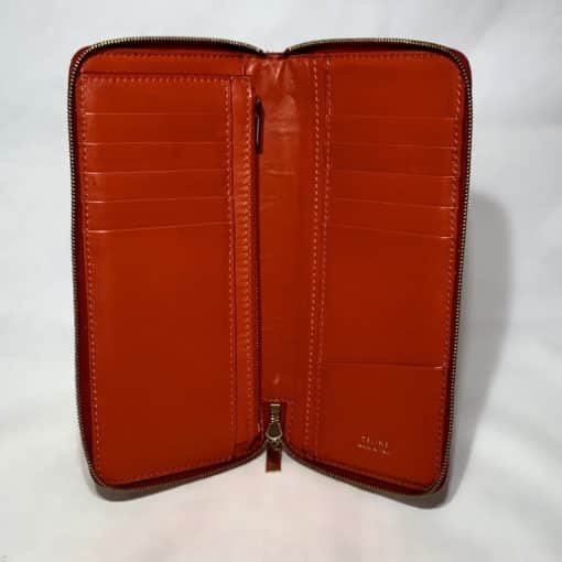CELINE Zipper Organizer Wallet Coquelicot in Red 6