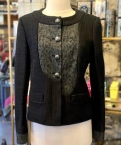 CHANEL Lace Detail Jacket and Skirt in Black 1