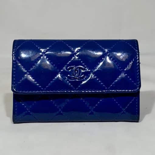 CHANEL Quilted Card Case in Cobalt Blue 1