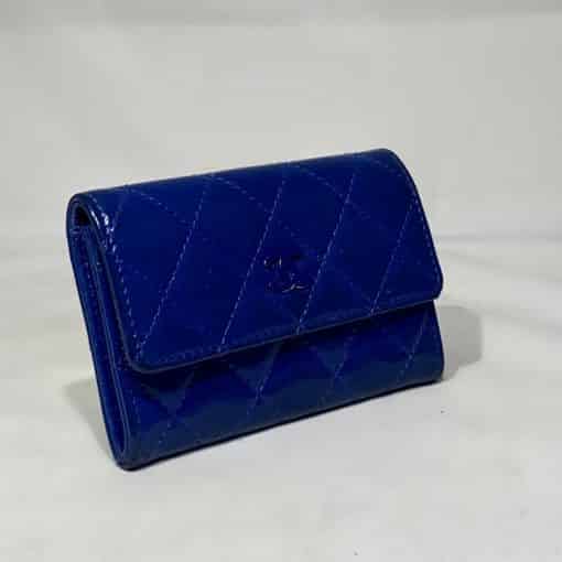 CHANEL Quilted Card Case in Cobalt Blue 2