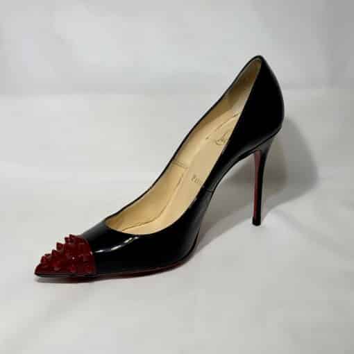 CHRISTIAN LOUBOUTIN Geo Spike Pump in Black and Red 1