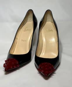 CHRISTIAN LOUBOUTIN Geo Spike Pump in Black and Red 2