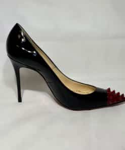CHRISTIAN LOUBOUTIN Geo Spike Pump in Black and Red 4