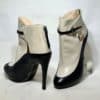 GIORGIO ARMANI Contrast Booties in Black and Ivory