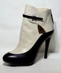 GIORGIO ARMANI Contrast Booties in Black and Ivory 2