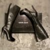 GIORGIO ARMANI Knee High Leather Boots in Black