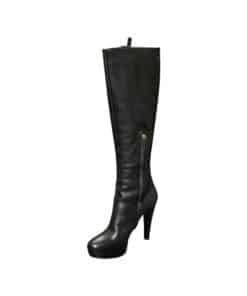 GIORGIO ARMANI Knee High Leather Boots in Black 2