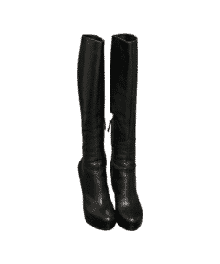 GIORGIO ARMANI Knee High Leather Boots in Black 4