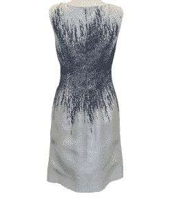 LELA ROSE Sleeveless Embroidered Dress in Dove Gray and Black6 2