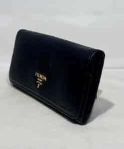 PRADA Continental Wallet in Black Leather 3
