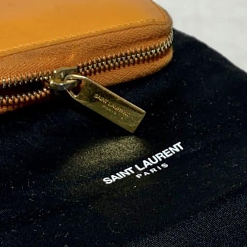 SAINT LAURENT Chyc Zipper Wallet in Orange 1