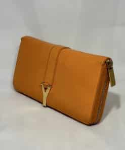 SAINT LAURENT Chyc Zipper Wallet in Orange 2