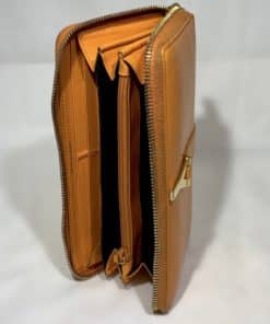 SAINT LAURENT Chyc Zipper Wallet in Orange 3