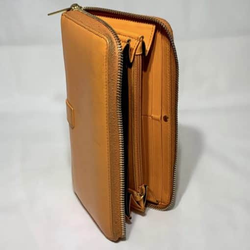 SAINT LAURENT Chyc Zipper Wallet in Orange 4