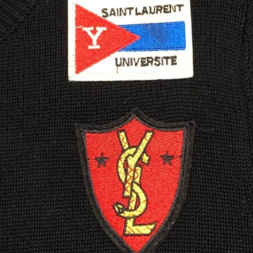 SAINT LAURENT Mens Universite Badge Sweater 1