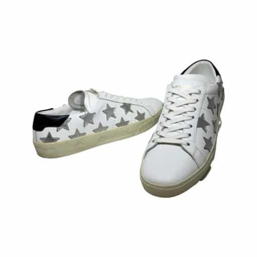 SAINT LAURENT Star Sneakers in White Silver 3