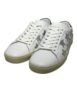 SAINT LAURENT Star Sneakers in White Silver 4