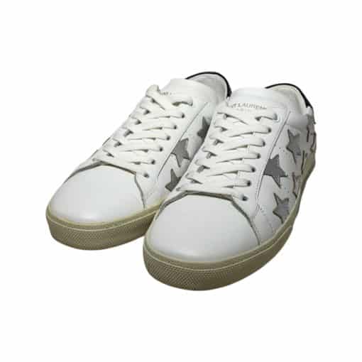 SAINT LAURENT Star Sneakers in White Silver 4