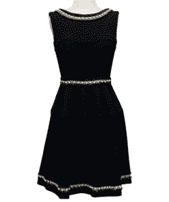 TALBOT RUNHOF Pearl Fit and Flare Dress in Black 1