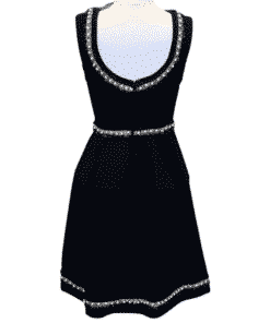 TALBOT RUNHOF Pearl Fit and Flare Dress in Black 3