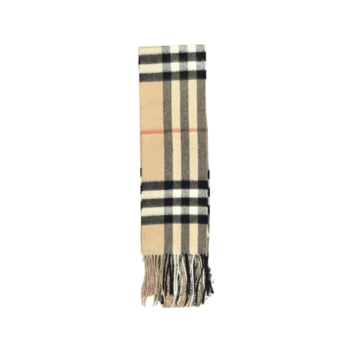 BURBERRY Cashmere Check Scarf in Tan and Black 1