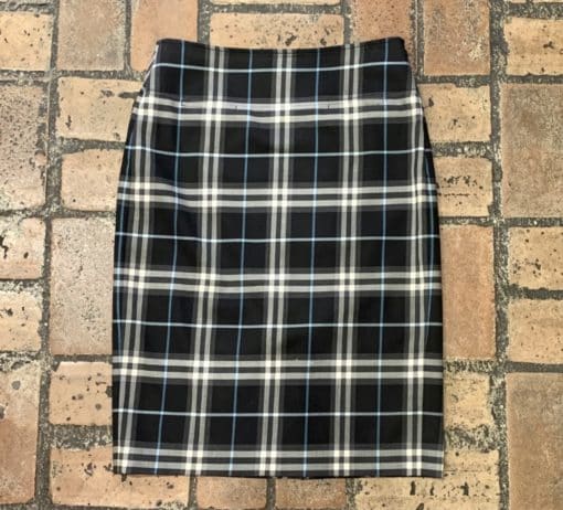BURBERRY Check Skirt in Black. Gray and Blue 1