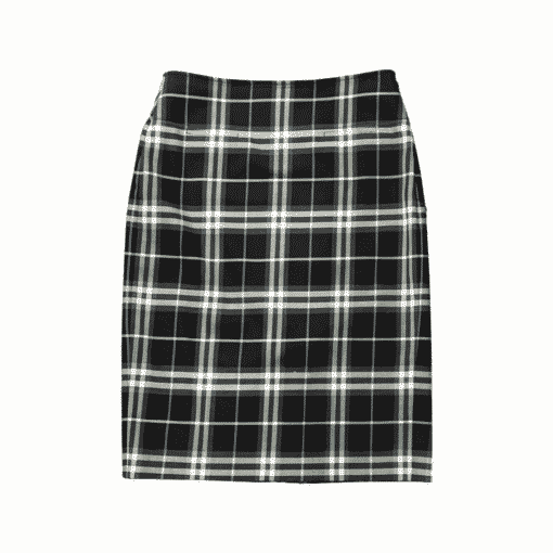 BURBERRY Check Skirt in Black. Gray and Blue