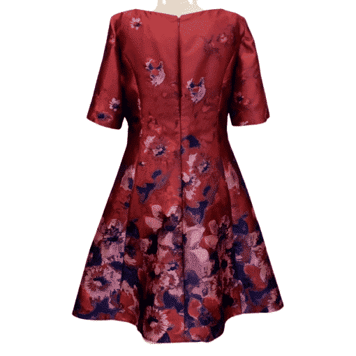 CAROLINA HERRERA Floral Print Dress in Ruby 1