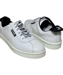 CHANEL CC Leather Sneakers in White (40.5) 8