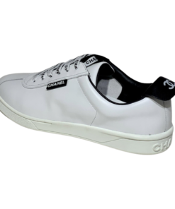 CHANEL CC Leather Sneakers in White (40.5) 11