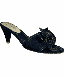 CHANEL Denim Camellia Sandal Heel 4