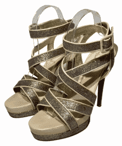 CHRISTIAN LOUBOUTIN Straratata Strappy Platform Sandals in Silver Glitter 2