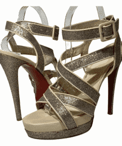 CHRISTIAN LOUBOUTIN Straratata Strappy Platform Sandals in Silver Glitter 3