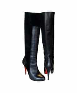 CHRISTIAN LOUBOUTIN Suede Panel Leather Boots in Black 39.5 2