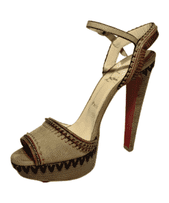 CHRISTIAN LOUBOUTIN Trepi Whipstitch Platform Sandal Heel 2