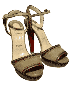 CHRISTIAN LOUBOUTIN Trepi Whipstitch Platform Sandal Heel 3