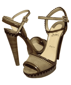 CHRISTIAN LOUBOUTIN Trepi Whipstitch Platform Sandal Heel 6