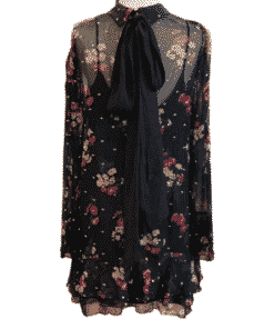 CINQ A SEPT Floral Mini Dress in Black 2